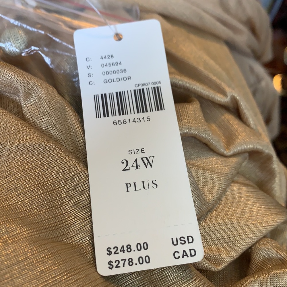 Anthropologie Gold Pleated Dress - Picture 6 of 6